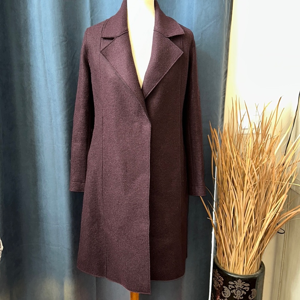 SOSKEN Studios Emmy Purple Wool Blend Coat Minimalist Plum Marisa Minicucci SM